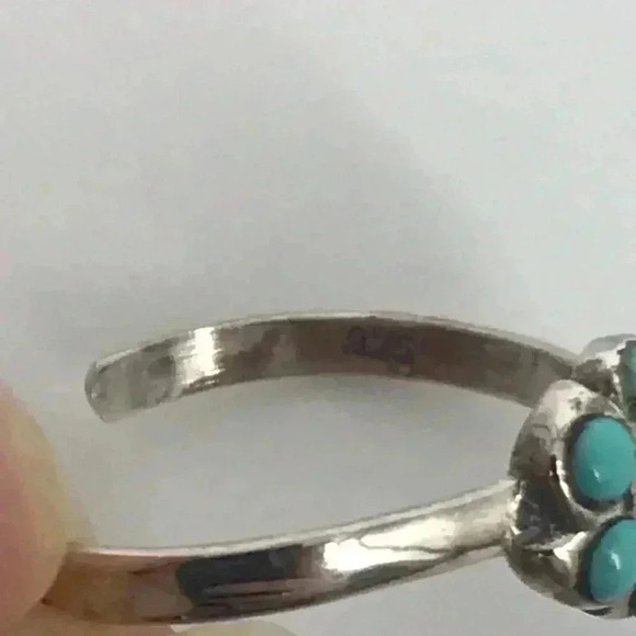 925 STERLING SILVER BEADED FLOWER ADJUSTABLE OPEN TOE RING SIZE XS - Picture 12 of 12